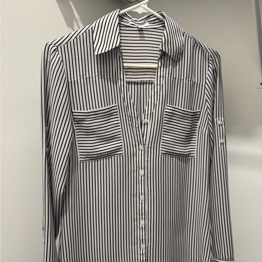 Express Black and White Portifino Shirt